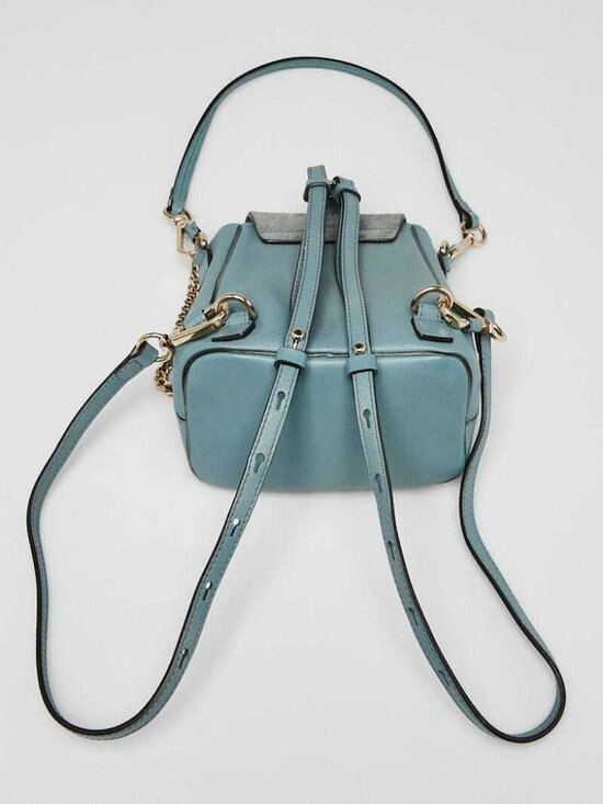 chloe mini backpack blue Suede Calfskin Faye Cloudy 1807231  FASHIONPHILE Tonal stitching Buy Chlo Baby Blue Logo
